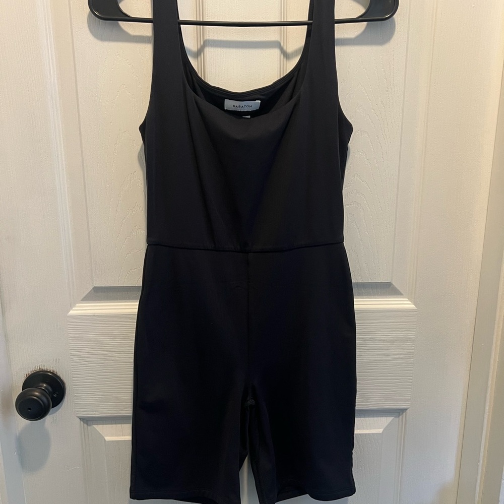 Babaton Black Sleeveless Romper